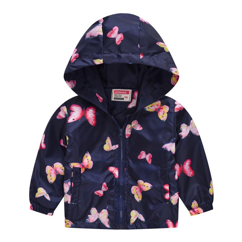 Bedruckte Jacke Strickjacke Kinder Mädchen Jungen Kapuzen Langarm Reißverschluss Blumen Auto Cartoon Windjacke