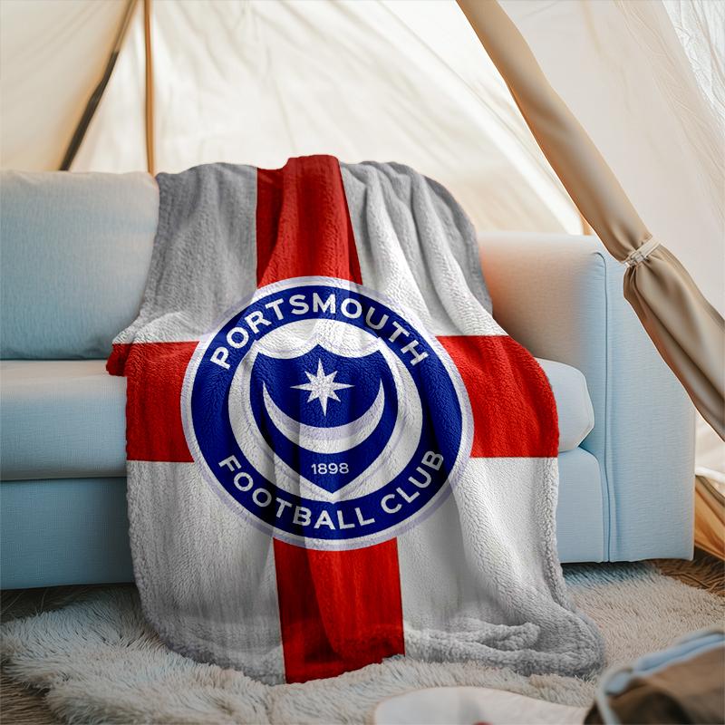 1PC Ports Fc Crest Printed Soft Flannel Blanket Throw for Adult Bedroom Living Room Sofa Camping Travel Fan gifts Christmas Gifts