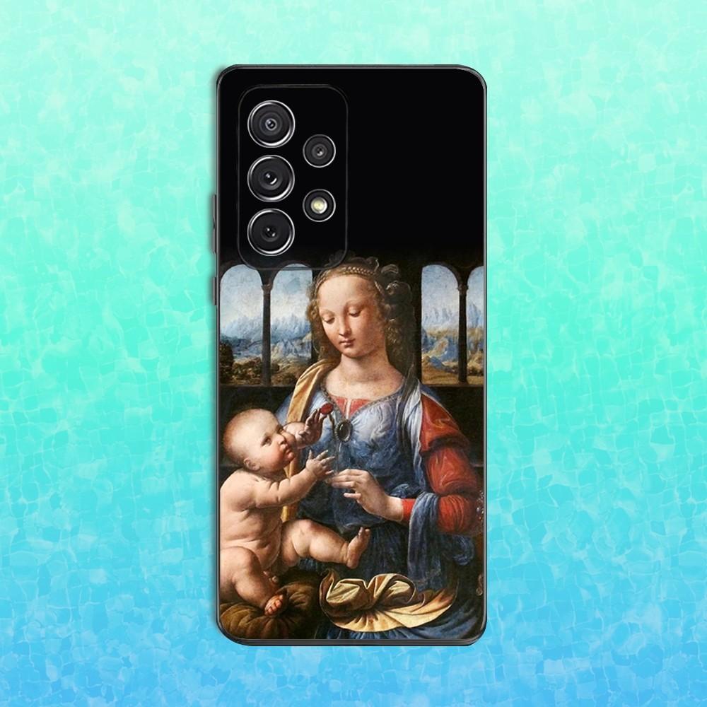 M-Mona Lisa Art D-Da-Vinci Phone Case For Samsung S25,S24,S23,S22,S21,S20,S10,Ultra,Plus,Lite,FE,Soft Silicone Black Cover