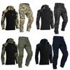 Paintball Tactical Suits Work Wear Uniform Multi Pockets Combat Camo Shirts Hooded Cargo Pants Knee Pads Hunting Clothes