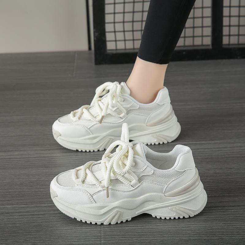 Dad Shoes Women's Thick Bottom Spring and Autumn New Height Increasing Breathable Stylish and Lightweight Comfort and Casual Sneaker