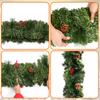 Christmas Decoration 2.7m Rattan With LED Lights Artificial Pine Cone Christmas Garland For Staircase Fireplace Hanging Decor
