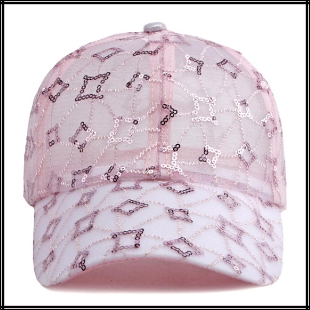 Mesh Cap with Sequin Cute for Men and CZA283 [White Fang] Design, Stylish, Hat, Women, (White)