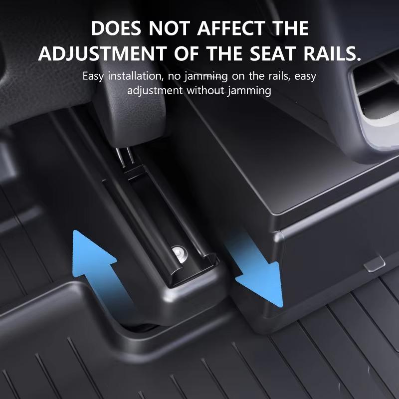 Rear Seat Floor Storage Box For Tesla Model Y 2017-2025 Rear Seat Storage Box Trash Tray Middle Storage Car Interior Accessories