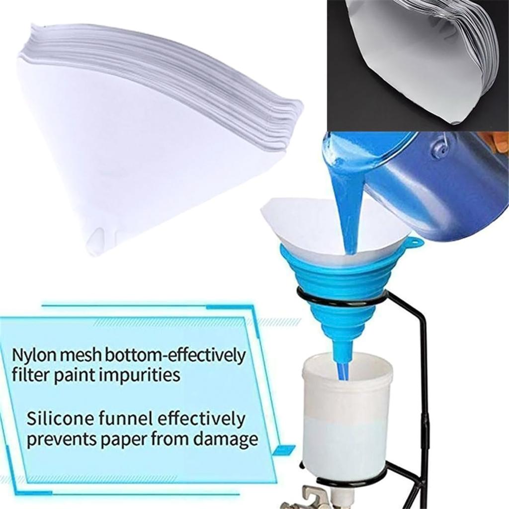50/100x/Set Paint Strainers Cone Paint Filter Cone Shaped Nylon Mesh Funnel Paper Paint Conical Strainers for Spray Guns