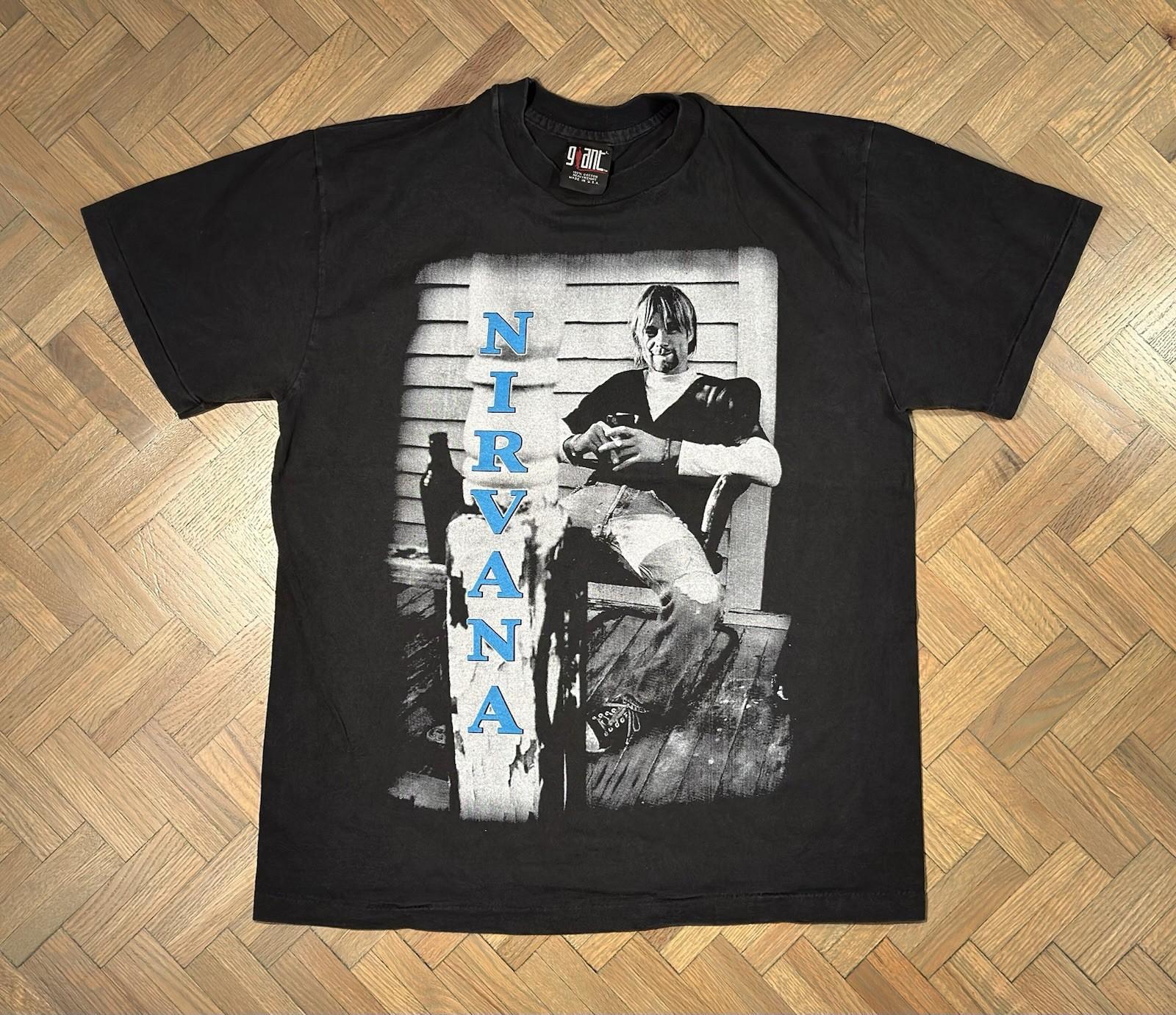 NIRVANA vintage 1994 KURT COBAIN PORCH shirt TRIBUTE L Unisex T-Shirt M