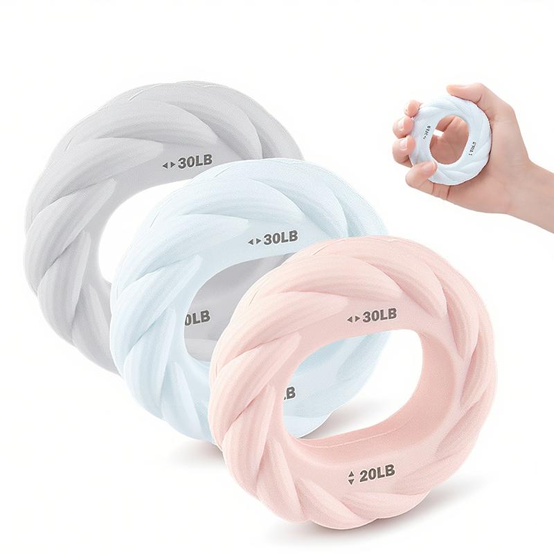 1/3Pcs Petal Shaped Grip Strength Training Ring 20-30Lb Double Weight Finger Strength Exerciser Silicone Portable