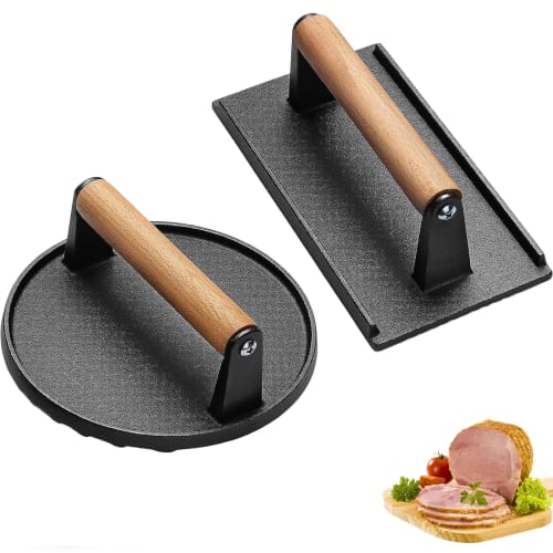 

Stainless Steel Meat Press with Weight for Even Heating, Perfect for Teppanyaki, Cast Iron, and Hamburger Cooking. Large Press Machine for Cooking, Ca