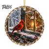 Christmas Landscape Ornament Scene Acrylic for Holiday Tree Decor, Decorative Festive Hanging Keepsake Party And Seasonal Home Decorations Artistic