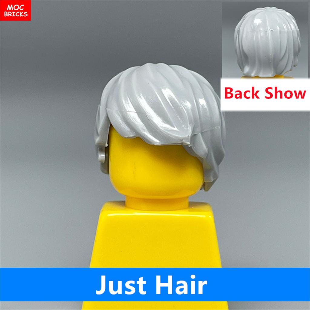 MOC Bricks 4cm Figure Body Wear Male Boy Fire Brown Hairs Assembled Building Blocks Educatinal Plastic Toys