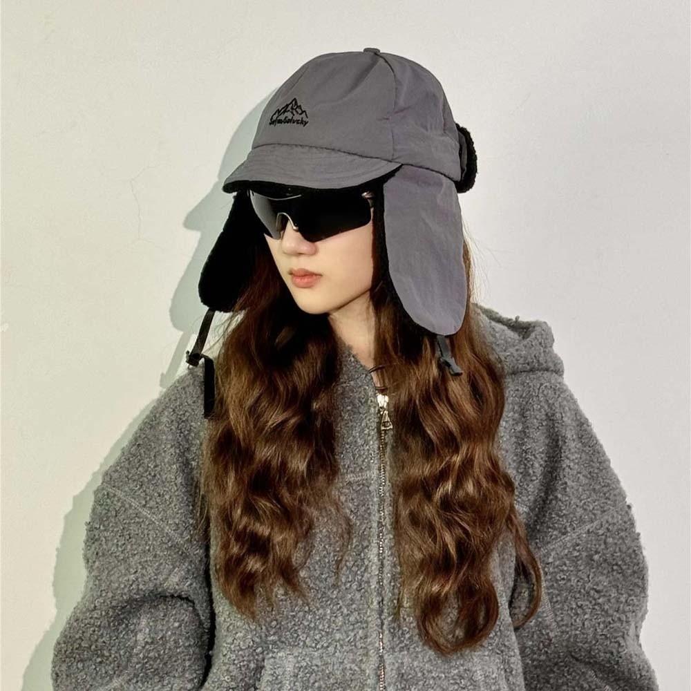 Multi-functional Earflaps Visor Hat Japanese Style Windproof Pilot Cap Ear Protection Cap  Autumn
