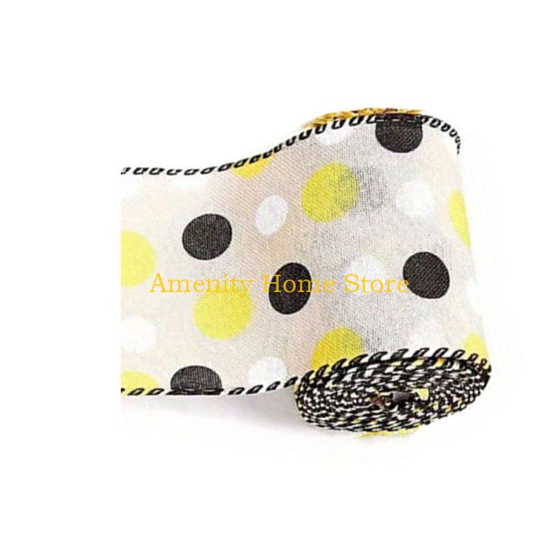 F26C Bumblebees Ribbon 1 Roll Handmade Bowknot Wreath Stair Decorations Supplies for Child Adult DIY Making Supplies