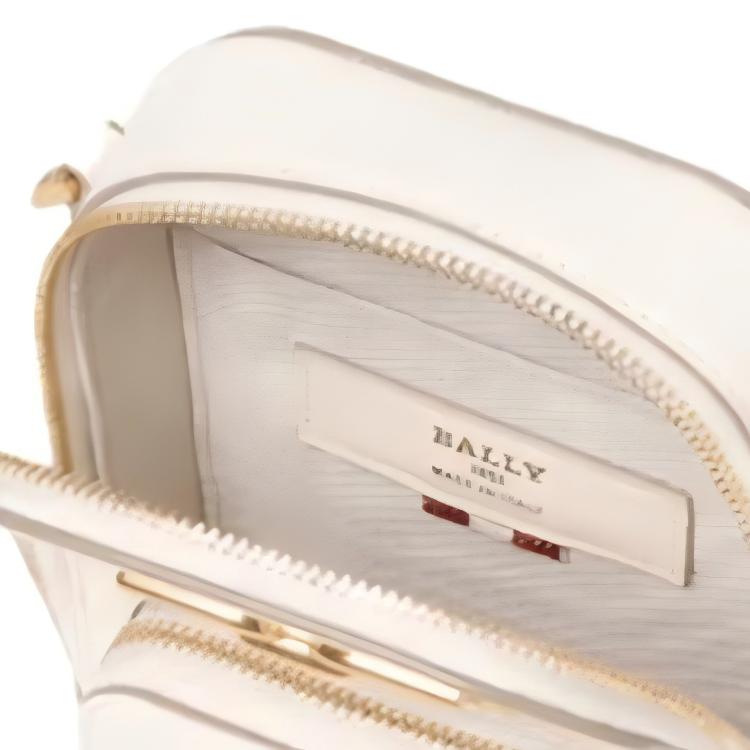BALLY BEMAL Logo Zipper Closure Leather Mini Shoulder Crossbody Bag Women bags Beige 6301942