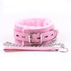 Bdsm Sex Collar Bondage Necklace Leather Plush Leash Steel Chain Dog Chain Punish Neck Collars Sex Toys For Woman Man Couples