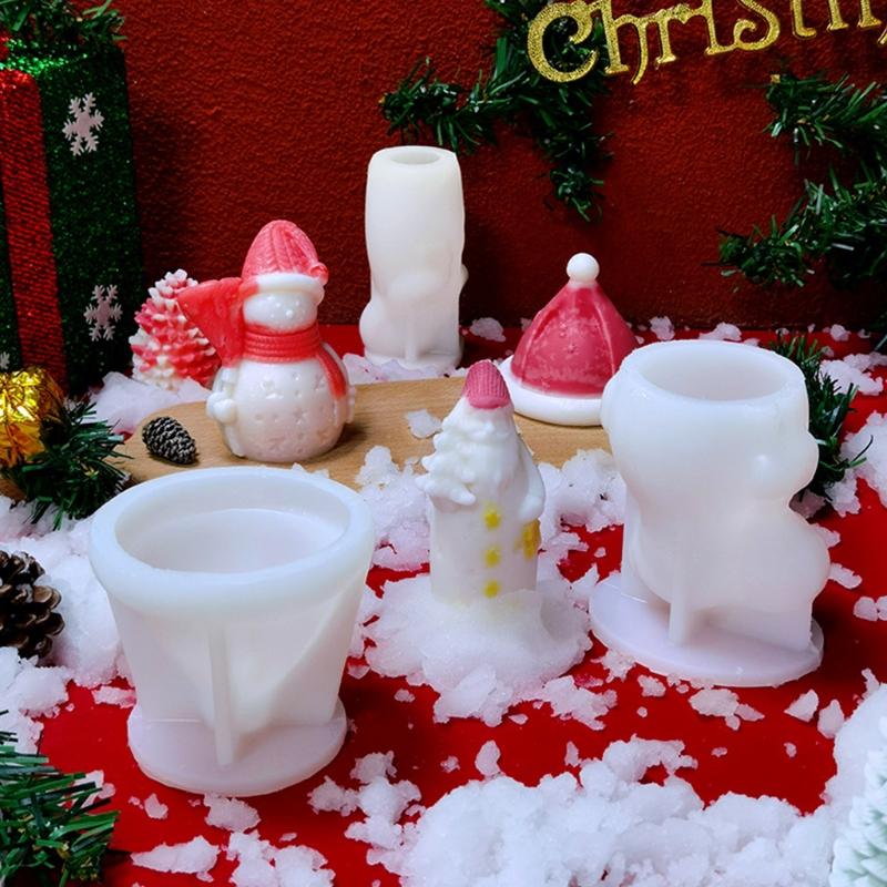 Luoye Christmas Tree 3D Candle Soap Mould DIY Candle Epoxy Mold Handmade Candles Aroma Wax Soap Molds for Decoration