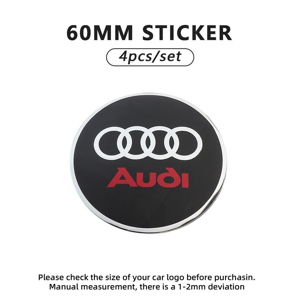 For S1 A7 56mm 60mm 65mm Car Wheel Hub Cap Metal Emblem Dust-Proof Logo Sticker Decals For S1 A1 A3 A4 A5 A6 A7 S3 S4 S5 S6 RS3 RS4 RS5