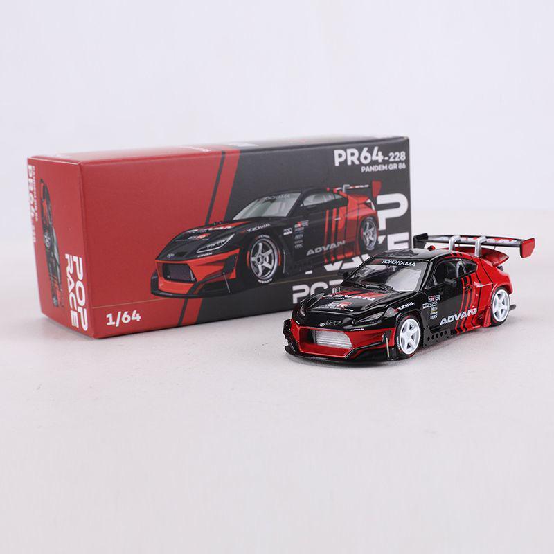 POPRACE 1:64 Toyota GR86 Rocket Bunny ZN8 Литая модель автомобиля.
