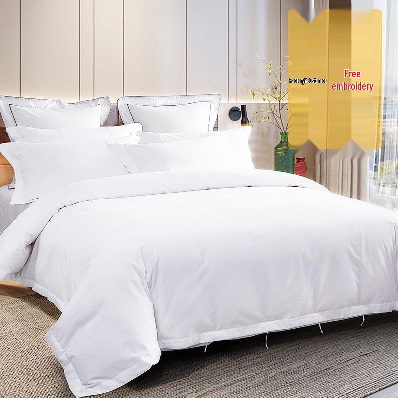 Hotel-Quality 60S Cotton Sateen Stripe Jacquard Bedding Set - 4 Pieces