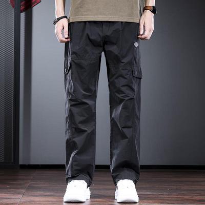 JAYRENO Men's Spring Outdoor Loose Straight Cargo Pants