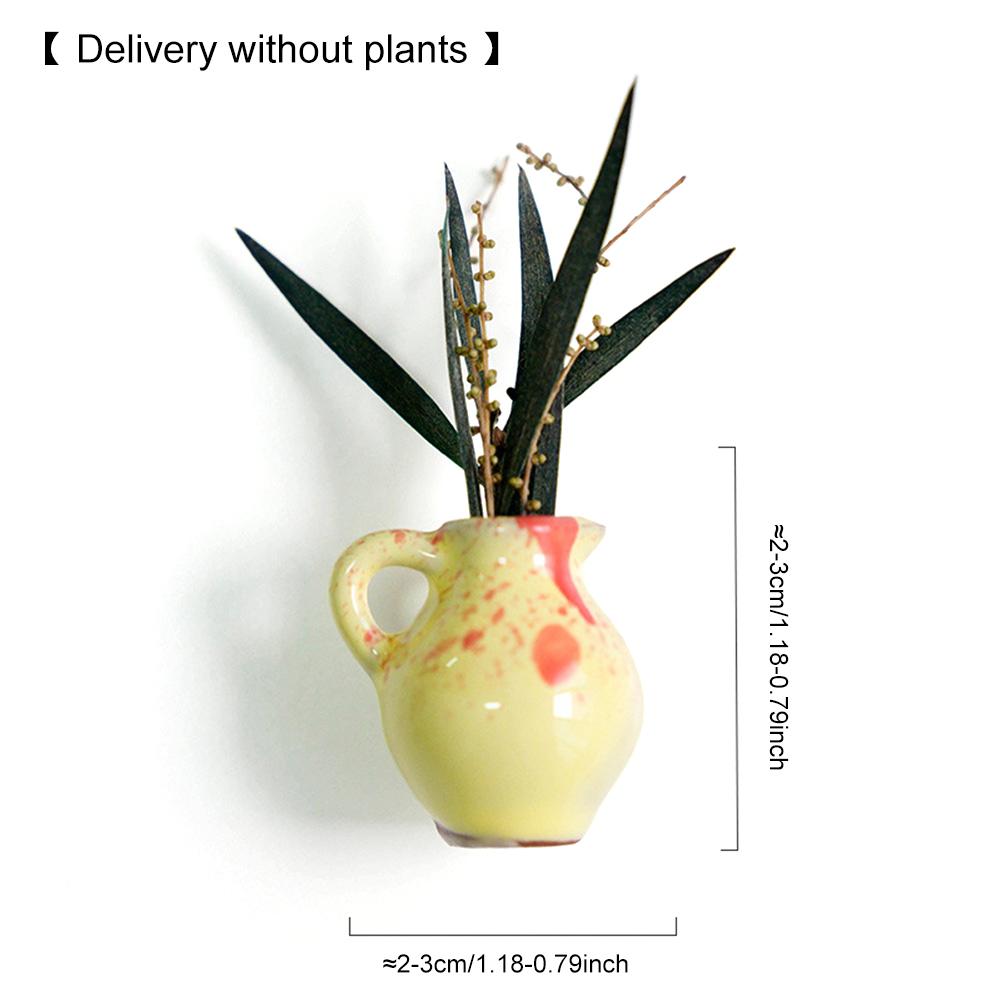 Minivas Kylskåpsdesign Magneter Lättvikt Keramikvas Kylskåpsmagnet Slitstark Kreativt Meddelandeklistermärke för Luftkonditionering