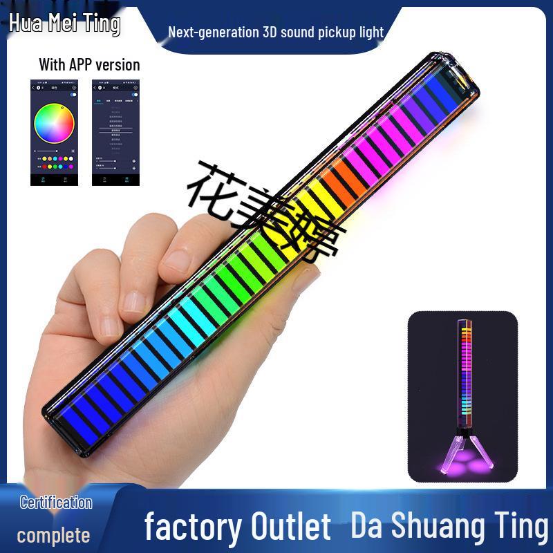 RGB Sound-Sync Rhythm Light: Trendy Colorful Music Atmosphere LED for Car or Desk with Sound Sensor