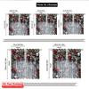2D Flat Printing 2pcs Christmas Window Curtains With Snowflakes_ Red Balls and Green Plants Durable 100% Polyester Fabric