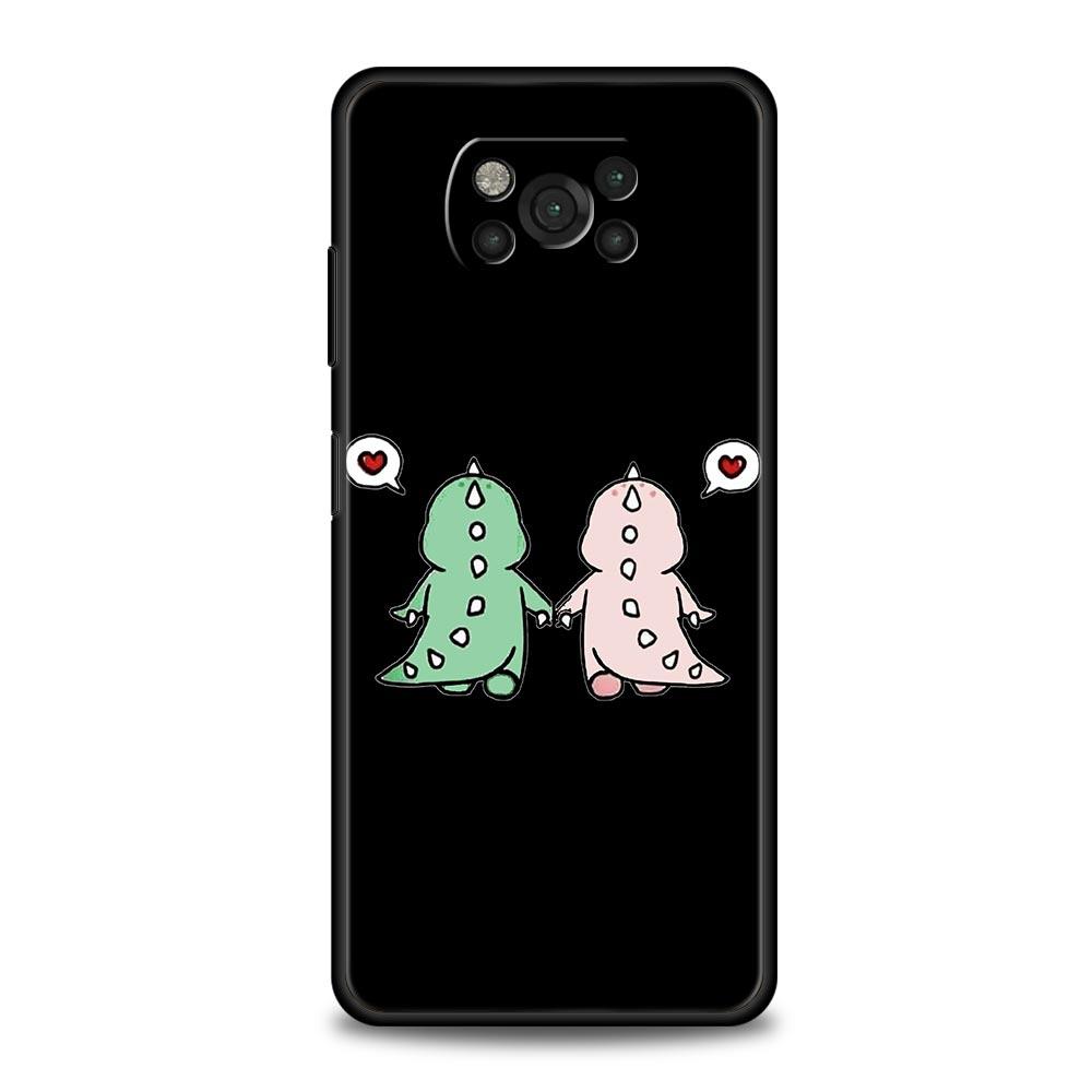 Cute Dinosaur Bear Couple For Xiaomi Poco X5 Pro Phone Case For Poco X4 X3 NFC F5 Pro F4 F3 GT M5 M4 Pro 5G M3 C51 C50 C55 Cover