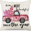 Christmas Pillowcase Linen Print Elk Snowman Home Decoration Sofa Cushion Cover