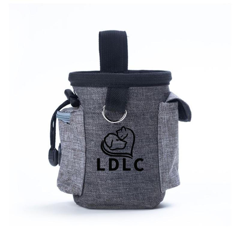 Portable Feeding Outdoor Pet Dog Treat Pouch Portable Dog Training Bags Pet Snack Food Container Puppy Snack Reward Waist Bag серый