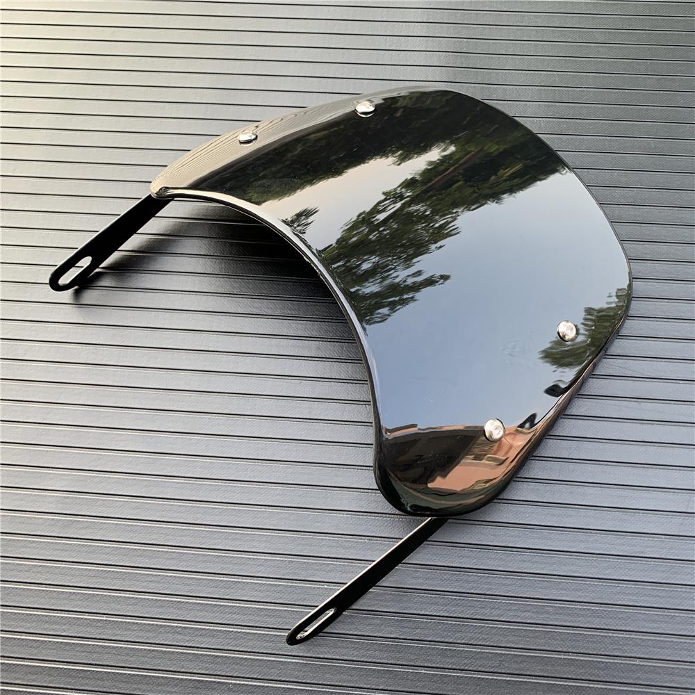 Black Skull Motorcycle 5"-7" Headlight Windshield Wind Deflector Windscreen Universal for Harley Honda Yamaha Instrument Visor