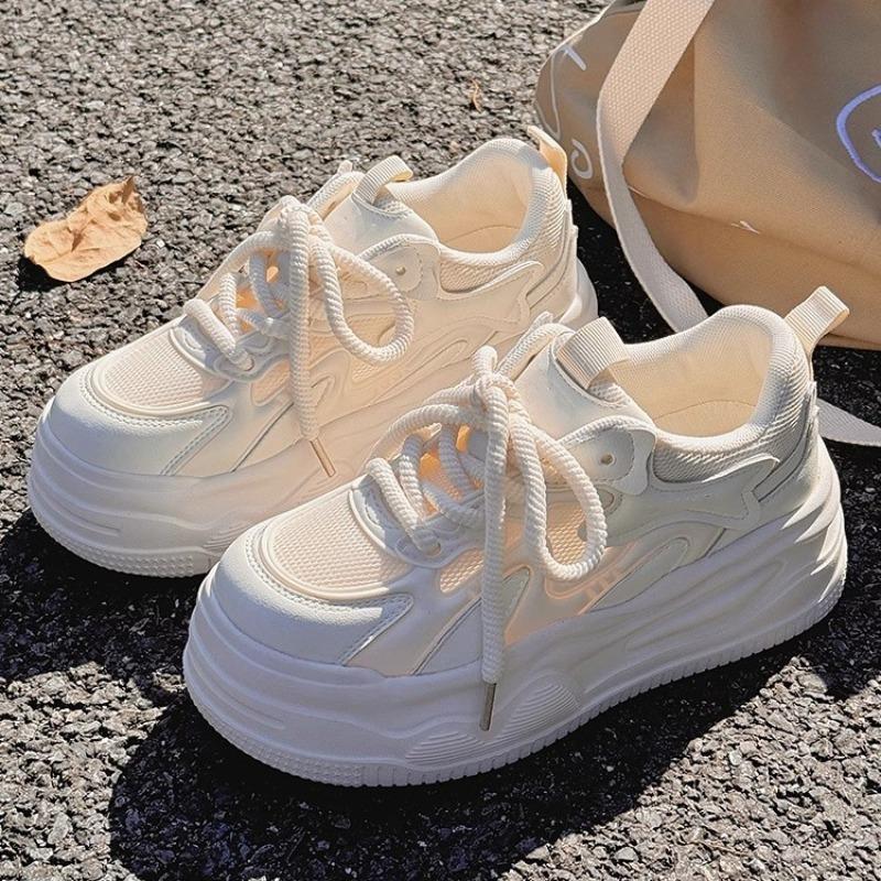 Little white shoes women's new spring and summer versatile platform women's shoes heightening shoes with wide-leg pants sports and leisure shoes