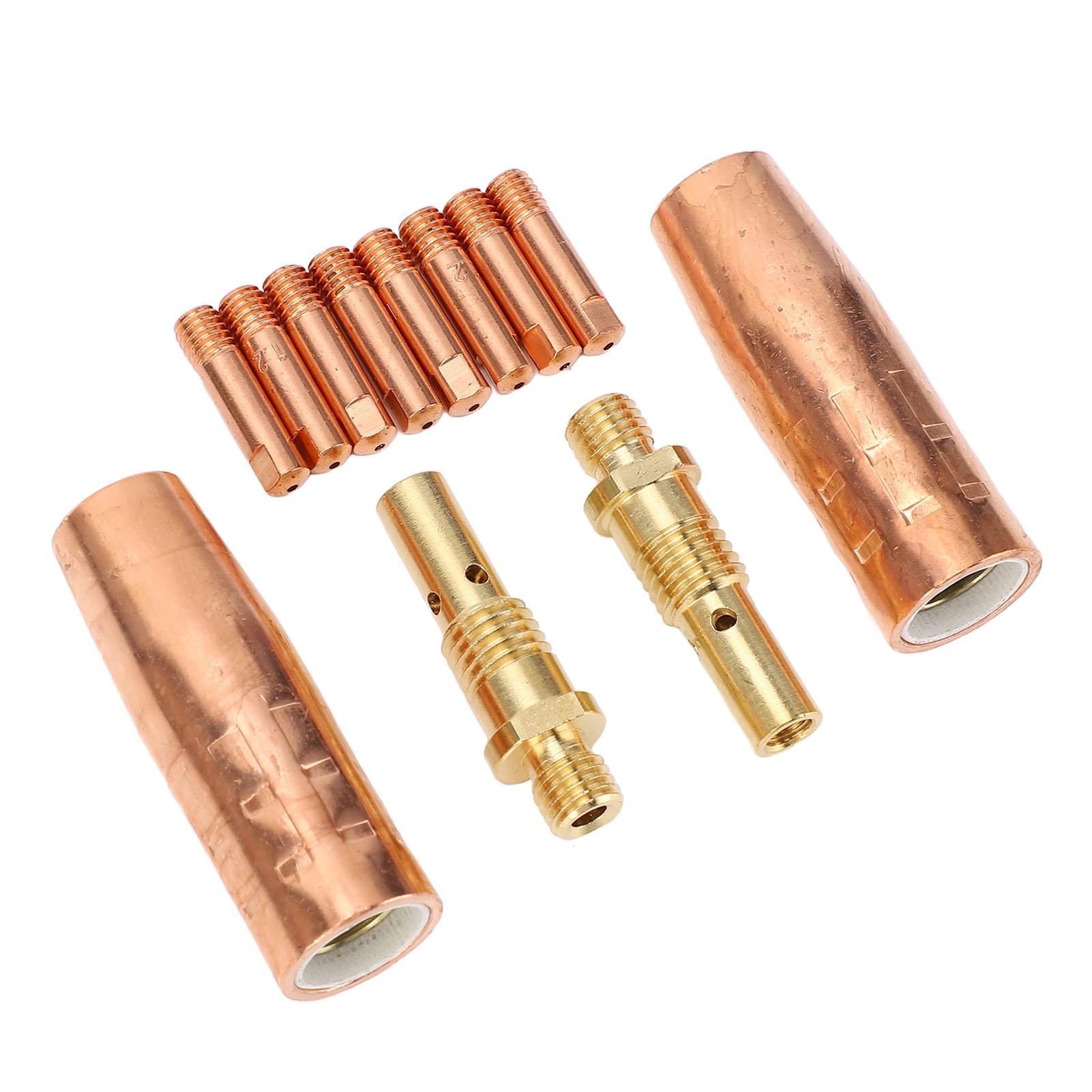 

Комплект принадлежностей для сварочной горелки MIG, 14 шт., 0,047 дюйма, 1,2 мм, 10 электродов, 2 газовых сопла, 2 диффузора для