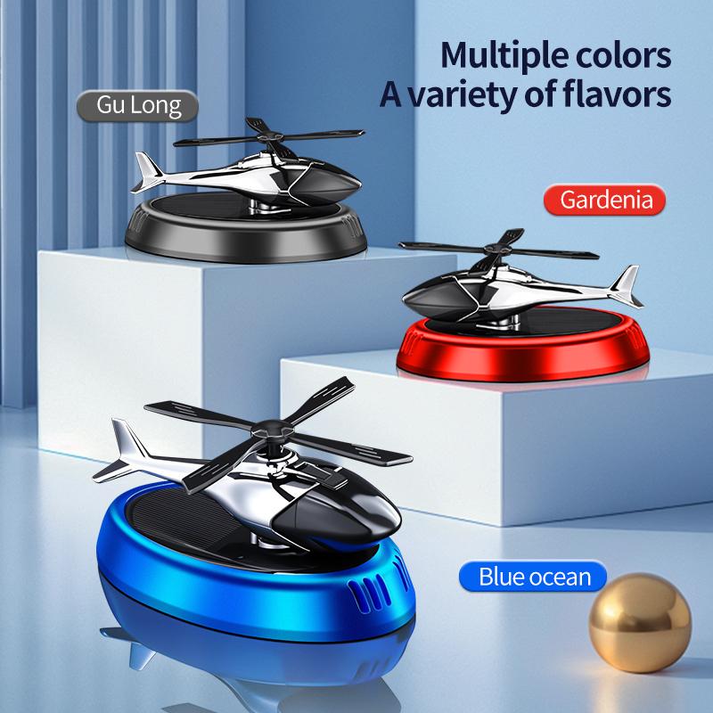 Car Air Freshener Solar-Powered Rotating Plane Perfume - High-End Dashboard Decoration for Men, Car Interior Ornament