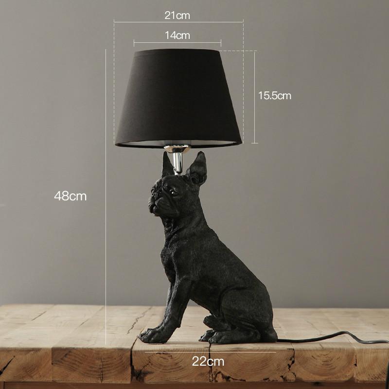 Creative Animals LED Table Light Bedroom Bedside Lamp Living Room Resin Dogs Table Lamps Abajur Para Home Deco Lighting Fixtures