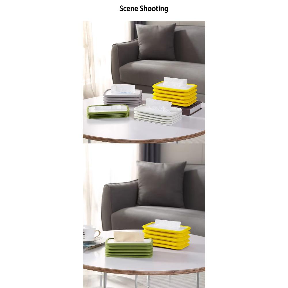 :Creative Accordion Tissue Case Luminous Sinking Paper Dispenser for Home Living Room Bedroom Dining Table Decor