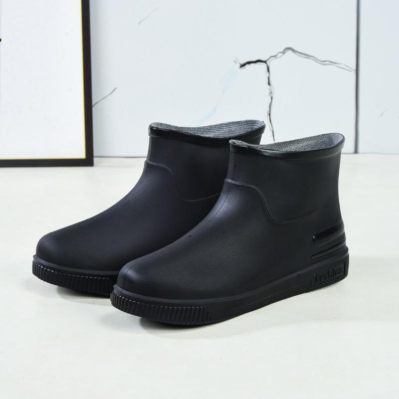 Women's Rain Shoes Low Tube Fashion Water Shoes New Non-slip Rain Boots Durable Kitchen Adult Warm Water Boots Rubber Shoes
