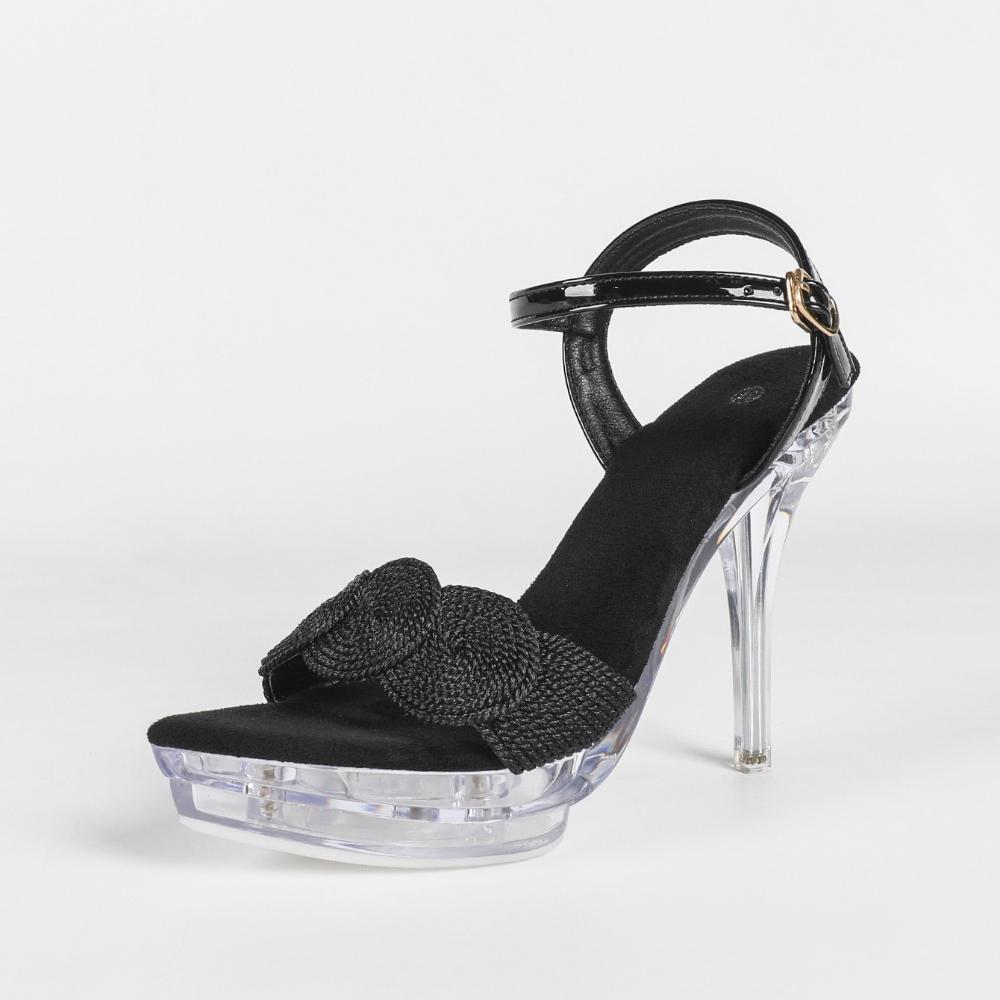 2026 New 12.5CM Square Toe Crystal Sandals, Transparent Non-slip Heels, Sexy Car Model Nightclub Party Shoes LFD-19876-A36