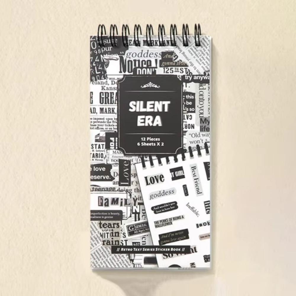 12Pcs/bag Diy Sticker Book Text Collage Series DIY Decorative Stickers  School Stationery