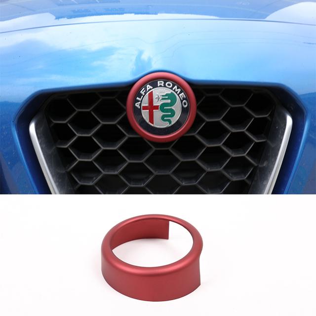 

Carbon Fiber Style For Alfa Romeo Stelvio 2017-2024 Accessories Car Front Grilles V Frame Decoration Trim Sticker Logo Cover