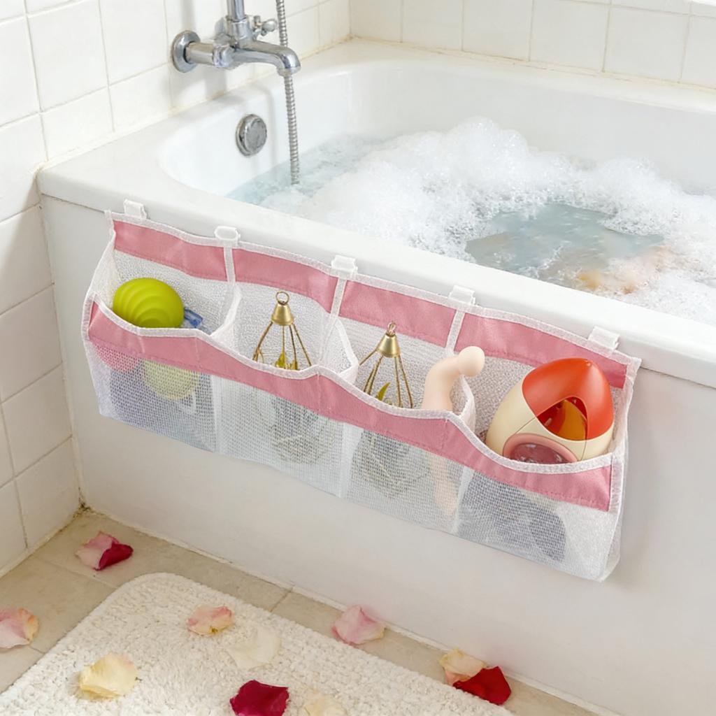 3 Compartment Horizontal Large Openings Bath Toy For Tub, Capacity Upgrade Bath Toy Storage And Holder, Bathtub Toy Holder For Easy Access An