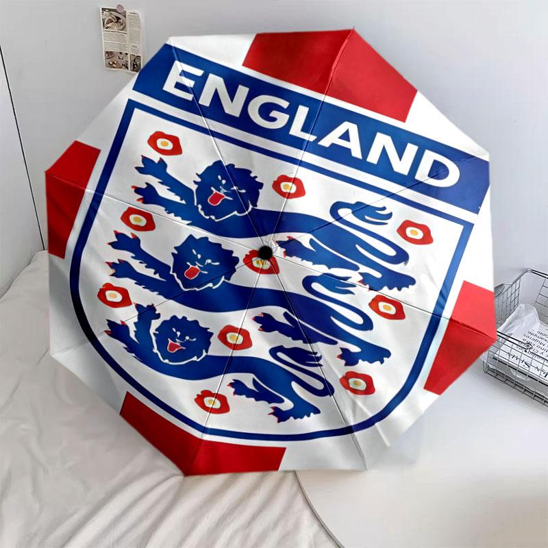 1 PC Automatic Folding Umbrella - England National Football Team Pattern, Portable & Foldable Design with 8 Ribs, Christmas Birthday Gifts