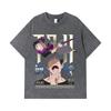 275 GSM Washed T-shirts 100% Cotton Jujutsu Kaisen V47 Toji Print Unisex Heavy Cotton T Shirt