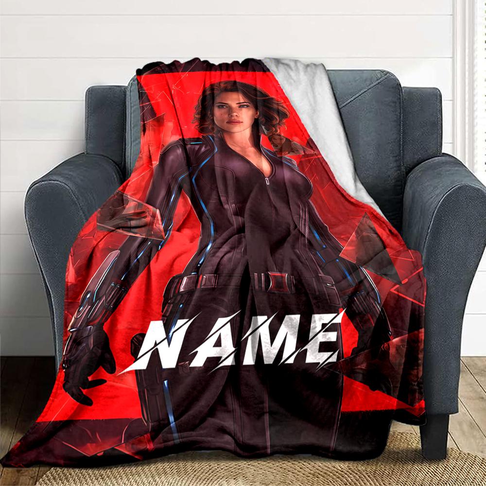 Custom Name Captain America's patriotic shield. blanket for Couch & Bed, Plush Cozy Fuzzy Blanket Super Soft & Warm Blankets for Fall and Winter. 0908