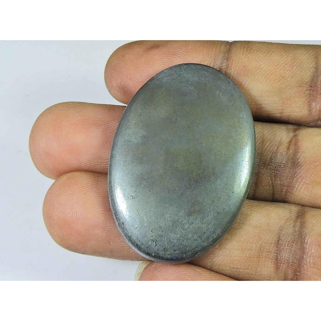 29X41X05MM Přírodní pyrit z Appache zlata, oválný kabošon, volný drahokam 108 karátů. SK-4249