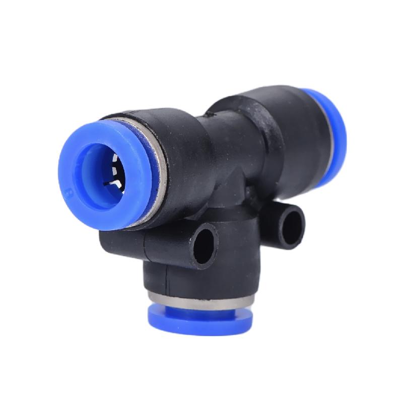 PE Air Connectors 4mm 6mm 8mm 10 12MM Pneumatic Fitting Quick Connect Slip Lock Tee 3Way Plastic Pipe Water Hose Tube Connector