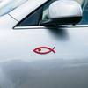 Autoaufkleber Fischförmiges Emblem 3D-Metalltextur Autoaufkleber mit starkem Klebstoff Wasserdicht Sonnenschutz für Karosserie Stoßstange Fenster
