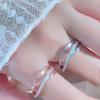 Fashion Ladies Crystal Cross Open Adjustable Rings Jewelry