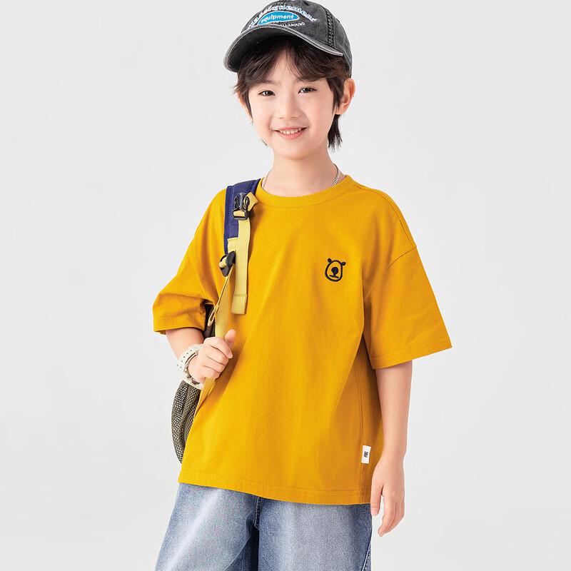 Daduoja Boys' Embroidered Pure Cotton Cool-Feel Short Sleeve T-Shirt