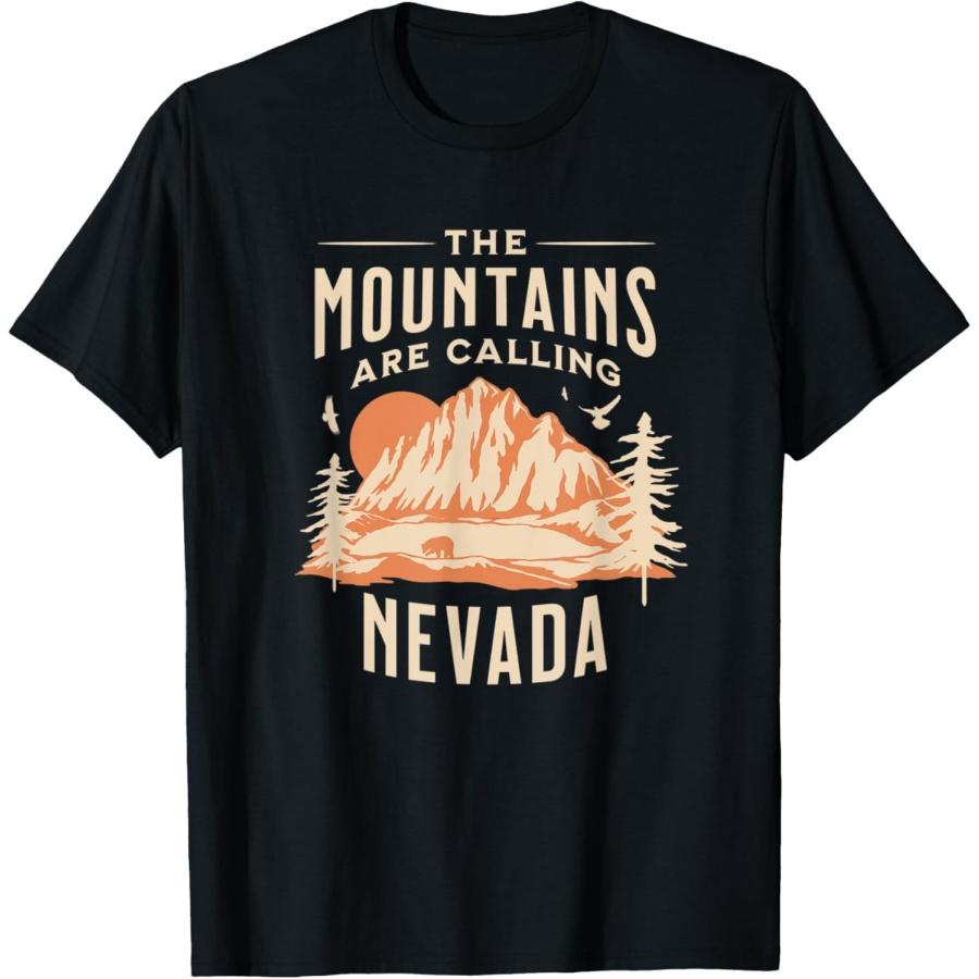Горы зовут в Неваде Сувенирная футболка с медведем XXXXXL чёрный
