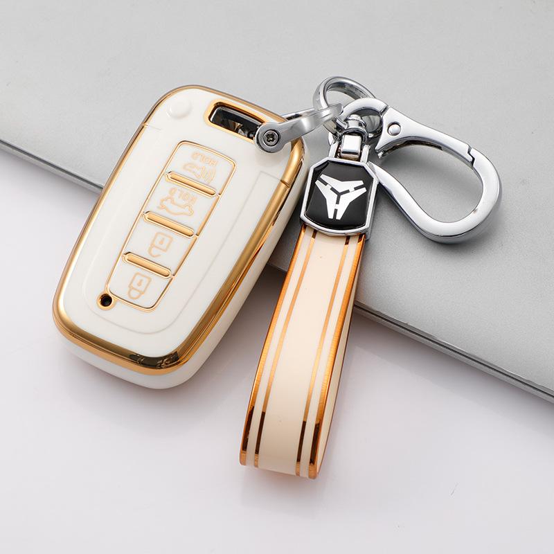 Hyundai Elantra 12th Gen, ix35, Sonata 8 Key Cover - Drop-Proof Protection with Full Shell and Buckle.